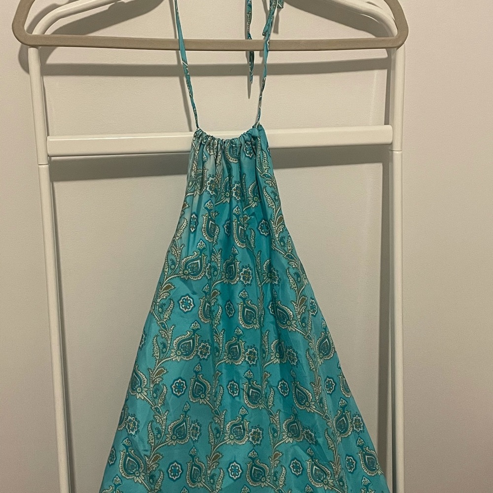 blue gap halter top dress